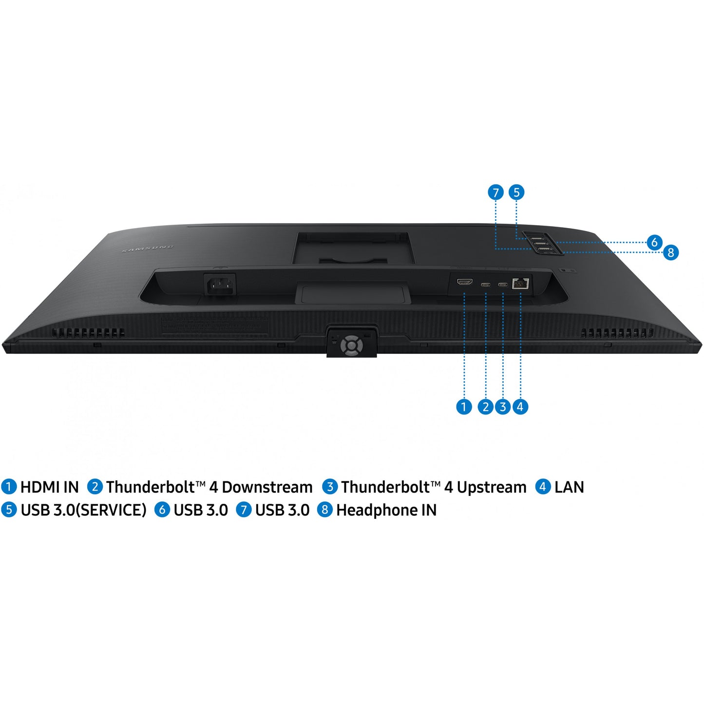 68,6cm/27'' (3840x2160) Samsung ViewFinity S8 S27B800TGU 16:9 5ms IPS HDMI 2xThunderbolt4 VESA Pivot 4K Black