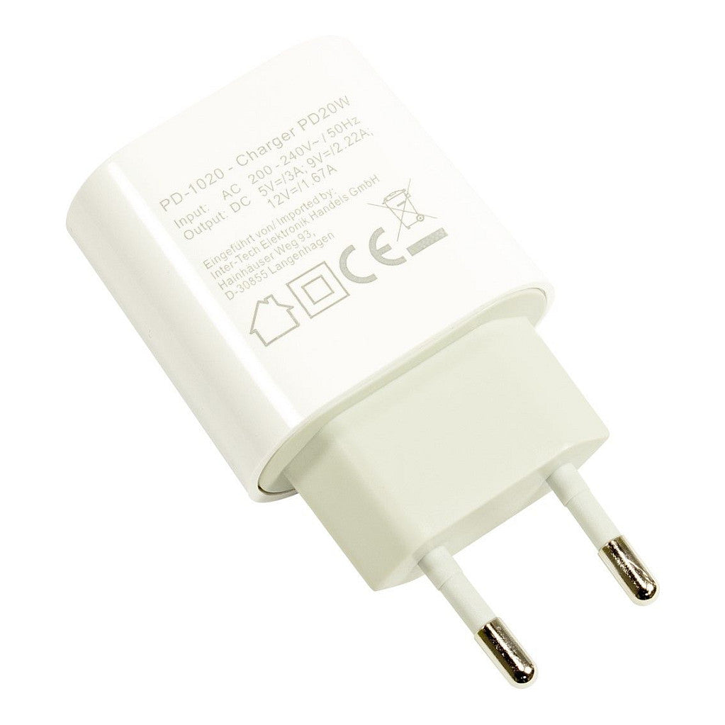 Charger USB-C 20W Quick Charge White INTER-TECH PD-1020