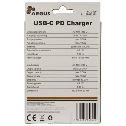 Charger USB-C 100W Black INTER-TECH PD-2100
