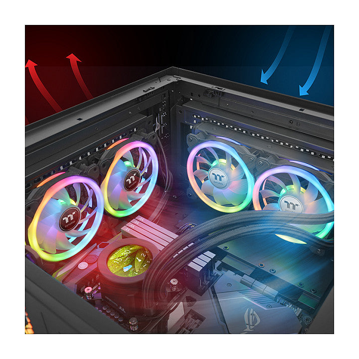 140mm Thermaltake SWAFAN 14 RGB Radi. Fan Black TT Premium Edition 3 Pack