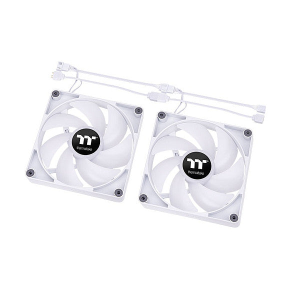 140mm Thermaltake CT140 ARGB Sync PC Cooling Fan White 500-1500rpm - 2Pack