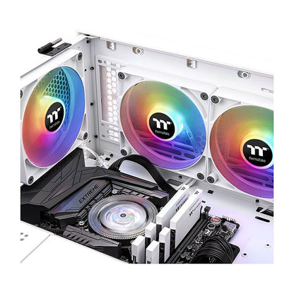 140mm Thermaltake CT140 ARGB Sync PC Cooling Fan White 500-1500rpm - 2Pack
