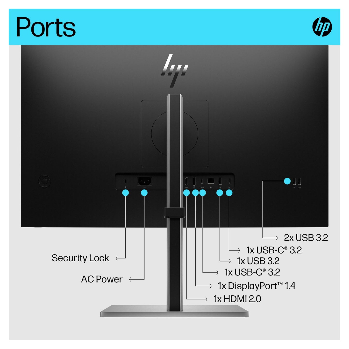 68,6cm/27" (3840x2160) HP E27k G5 16:9 4K UHD IPS 5ms 60Hz HDMI DisplayPort USB-C Speaker Black/Silver