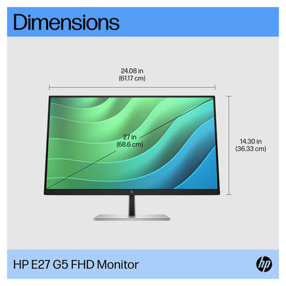 68,6 cm/27" (1920×1080) HP E27 G5 16:9 IPS 5 ms 75 Hz HDMI DisplayPort USB-Hub VESA Black