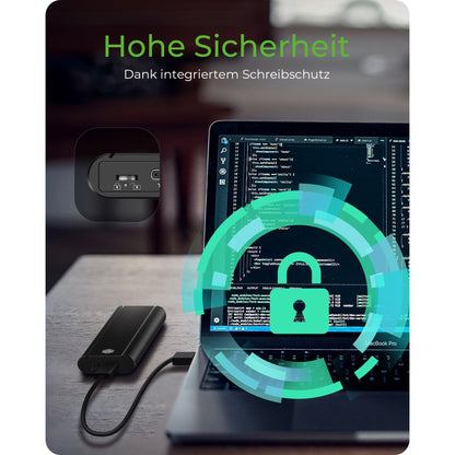 ICY BOX IB-1807MT-C31 Externes USB-C 3.2 Gehäuse für M.2 NVMe SSD mit Schreibschutz