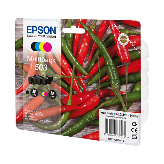 Epson Tinte 503 C13T09Q64010 4er Multipack (BKMCY) bis zu 165 Seiten
