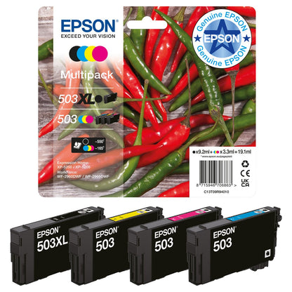Epson Tinte 503 C13T09Q64010 4er Multipack (BKMCY) bis zu 165 Seiten