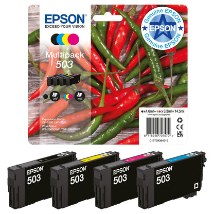 Epson Tinte 503 C13T09Q64010 4er Multipack (BKMCY) bis zu 165 Seiten