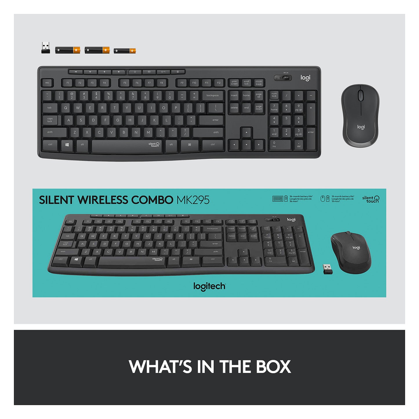 Logitech MK295 Silent Wireless Combo Graphite QWERTY US