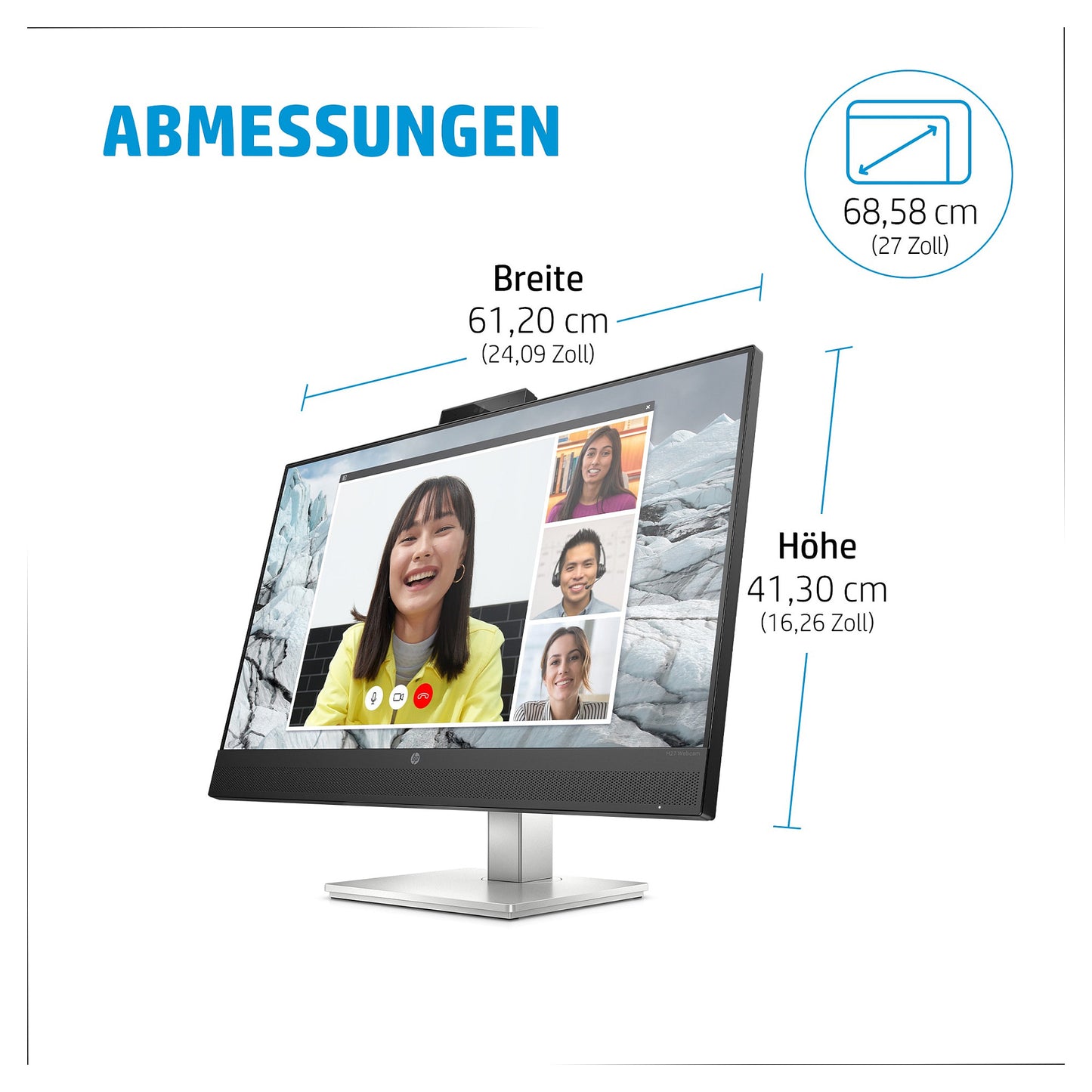 68,6cm/27'' (2560x1440) HP E27M G4 16:9 5ms USB HDMI DP Speaker QHD Black