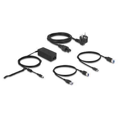 D DeLOCK Dockingstation 4xUSB3.2/2xDisplayPort 4K/RJ45 Ethernet/Audio Black
