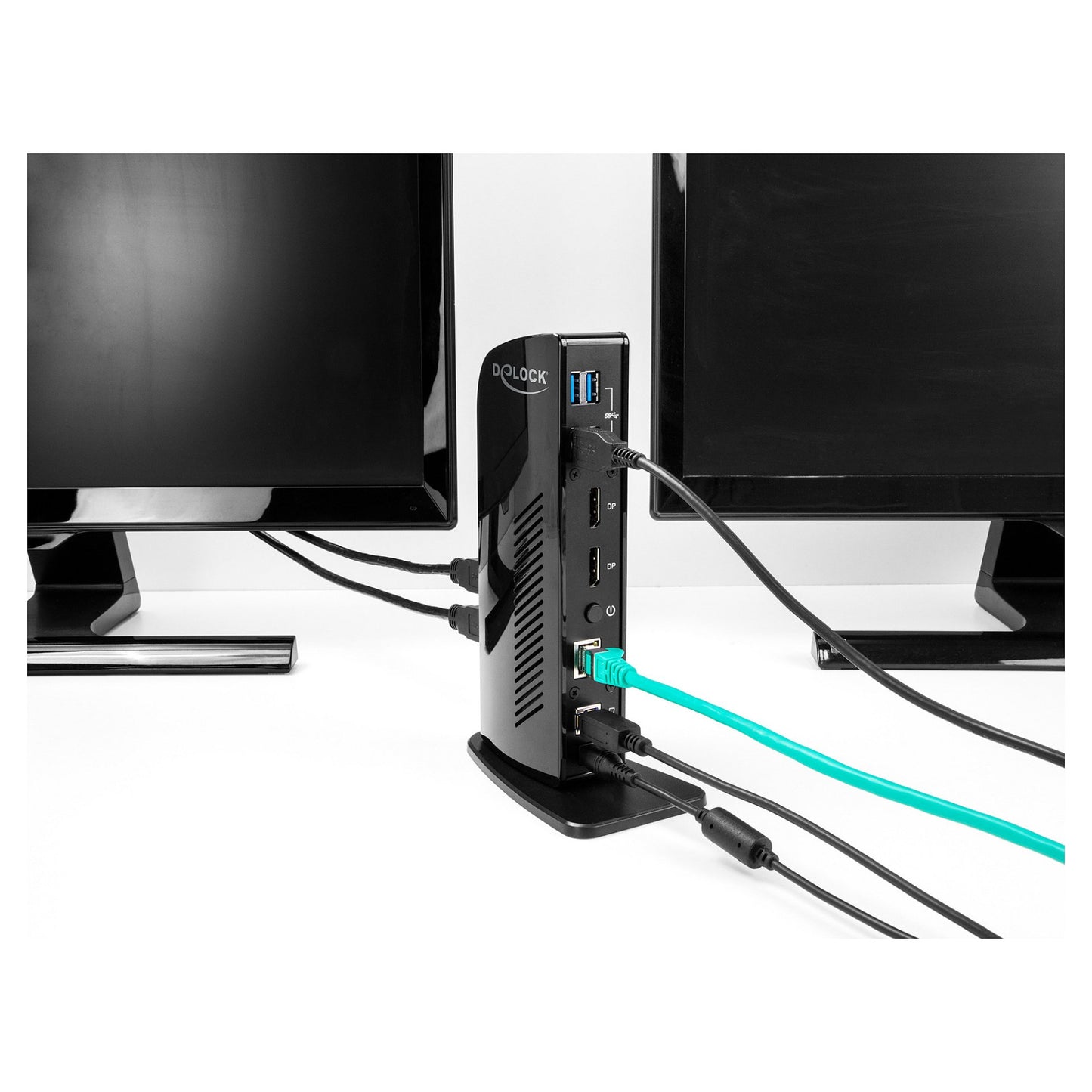D DeLOCK Dockingstation 4xUSB3.2/2xDisplayPort 4K/RJ45 Ethernet/Audio Black
