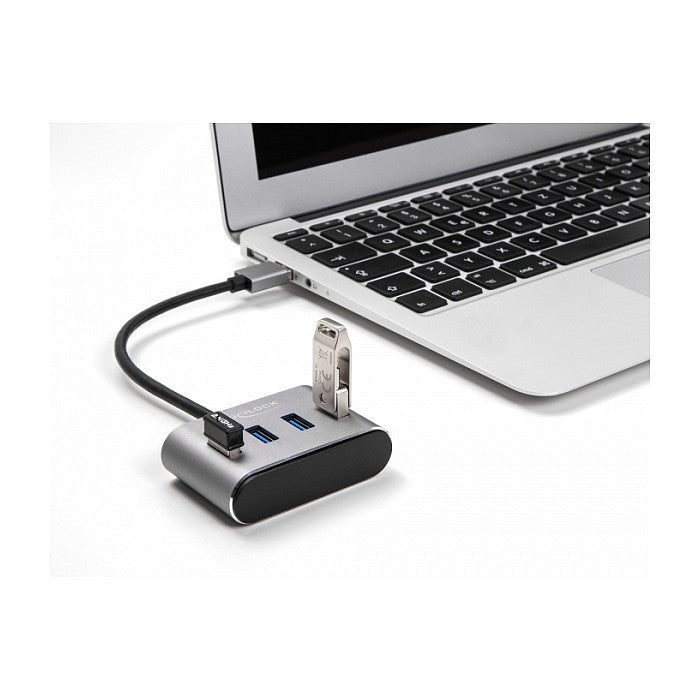 DELOCK 4 Port USB 3.2 Gen 1 Hub mit USB Typ-A Anschluss - USB Typ-A Buchsen oben