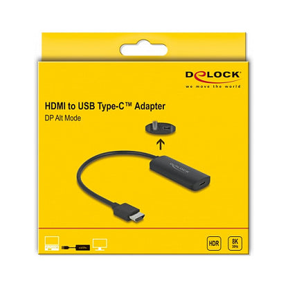 DELOCK Adapter HDMI-A Stecker zu USB Type-C Buchse DP Alt Mode 8K