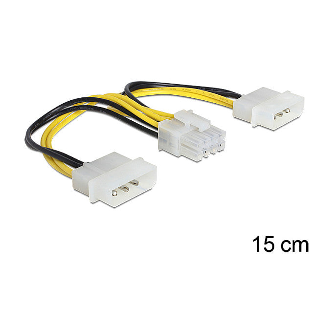 DeLOCK EPS12V 8-polig > 4-polig (BU-ST) 15cm