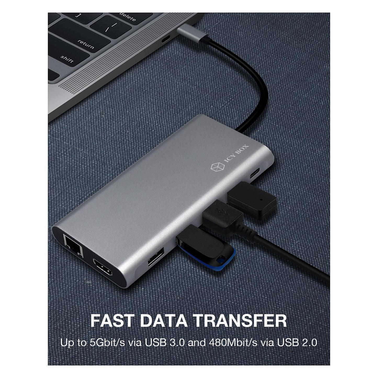 ICY BOX IB-DK4050-CPD USB-C 12-in-1 PD 100W DockingStation