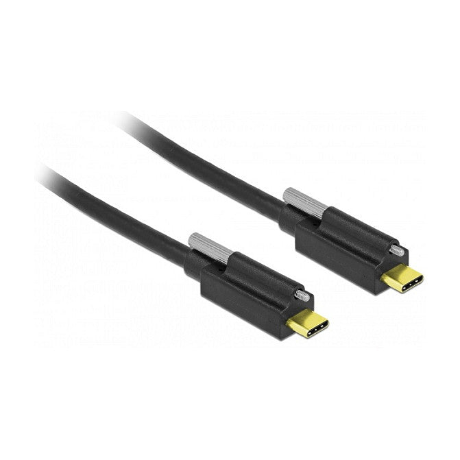 USB 10 Gbps Kabel USB Type-C™ Stecker zu USB Type-C™ Stecker mit Schraube oben 2 m schwarz