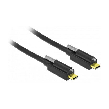 USB 10 Gbps Kabel USB Type-C™ Stecker zu USB Type-C™ Stecker mit Schraube oben 2 m schwarz