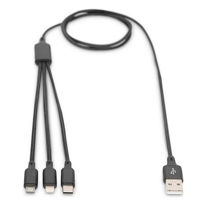 DIGITUS LAK 3in1 USBA+Lightning+MicroUSB->USBC 1m schwarz
