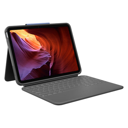 Logitech Rugged Folio - Tastatur und Foliohülle iPad 10. 11. Generation Graphite QWERTZ DE