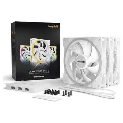 140mm be quiet! LIGHT WINGS White PWM Triple-Pack