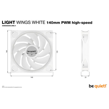 140mm be quiet! LIGHT WINGS White PWM Triple-Pack high-speed