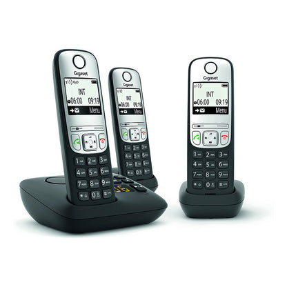 GIGASET A690A TRIO mit Anrufbeantworter - schwarz/silber