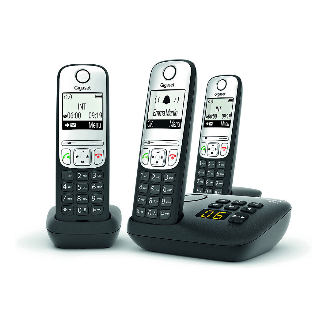GIGASET A690A TRIO mit Anrufbeantworter - schwarz/silber