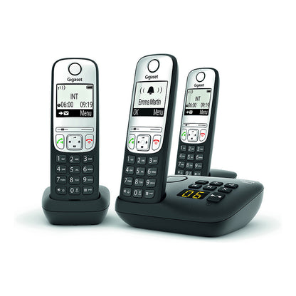 GIGASET A690A TRIO mit Anrufbeantworter - schwarz/silber