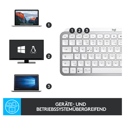 Logitech MX Keys Mini - Tastatur - Hintergrundbeleuchtung Pale Gray
