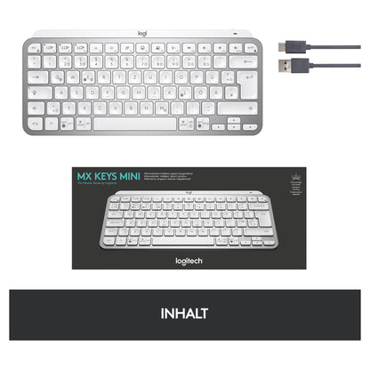 Logitech MX Keys Mini - Tastatur - Hintergrundbeleuchtung Pale Gray