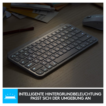 Logitech MX Keys Mini - Tastatur - Hintergrundbeleuchtung Pale Gray