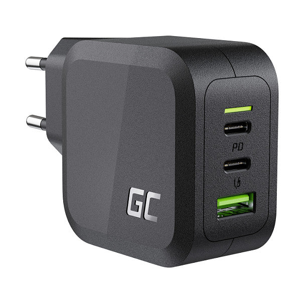 Ladegerät Green Cell Power Charger 2xUSB-C Power Delivery 1xUSB-A QuickCharge 65W Black