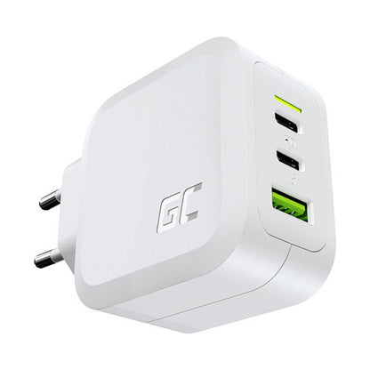 Ladegerät Green Cell Power Charger 2xUSB-C Power Delivery 1xUSB-A QuickCharge 65W White