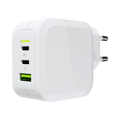 Ladegerät Green Cell Power Charger 2xUSB-C Power Delivery 1xUSB-A QuickCharge 65W White