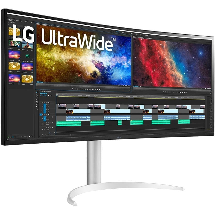 96,5cm/38" (3840x1600) LG UltraWide 38BQ85C-W 21:9 UWQHD IPS Curved 5ms 75Hz HDMI DP USB-C Speaker White