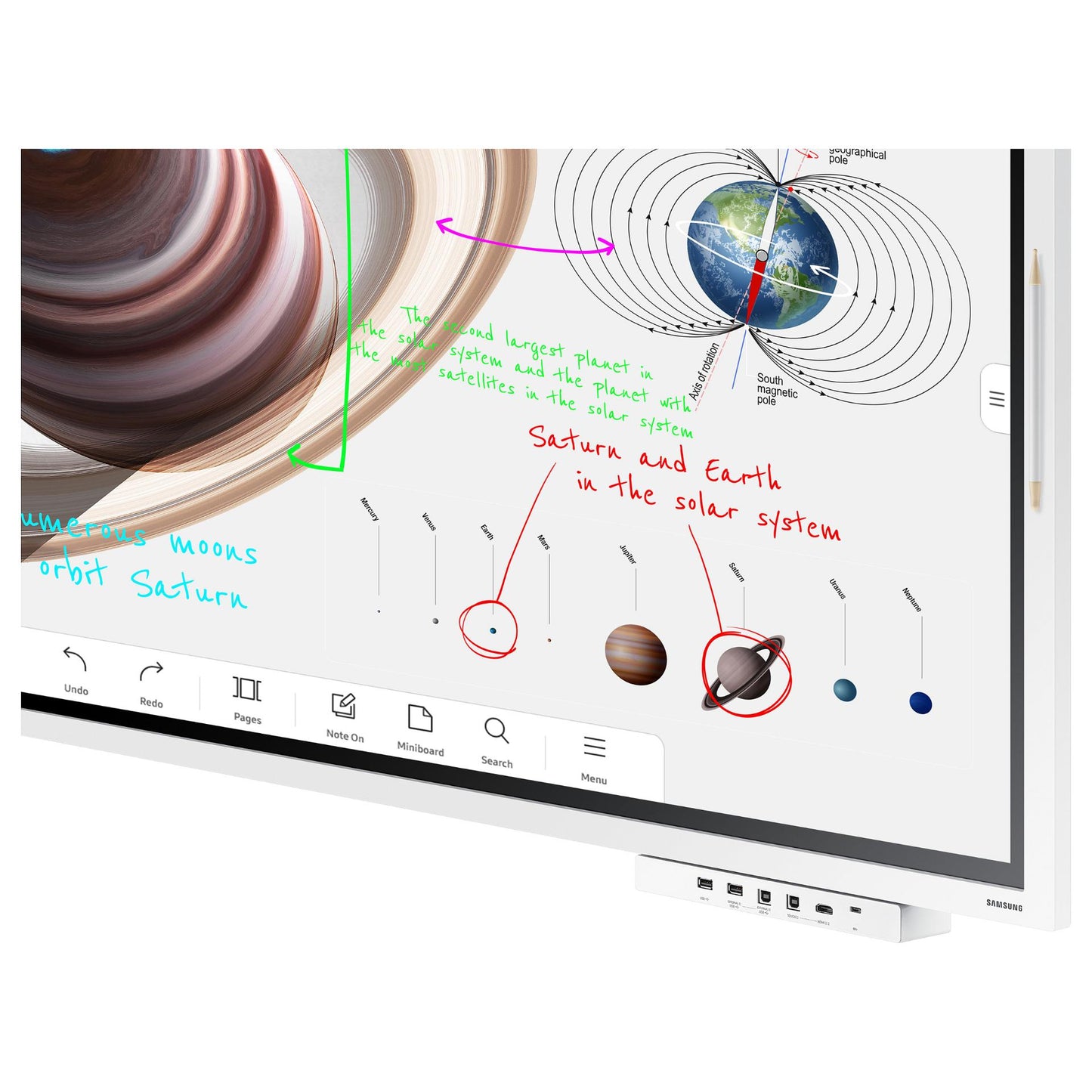 165cm/65'' (3840x2160) Samsung Flip Pro WM65B 16:9 LCD HDMI/DisplayPort/USB-C Speaker 4K UHD MultiTouch White Gray