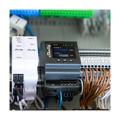Shelly Relais "Pro Dual Cover PM" 2x Rolladensteuerung WLAN LAN BT DIN-Rail
