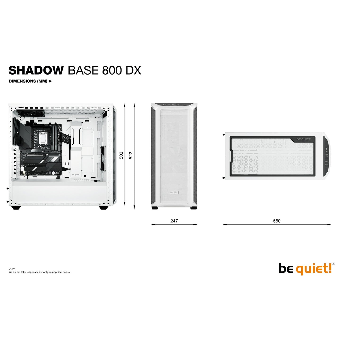 Midi be quiet! SHADOW BASE 800DX White