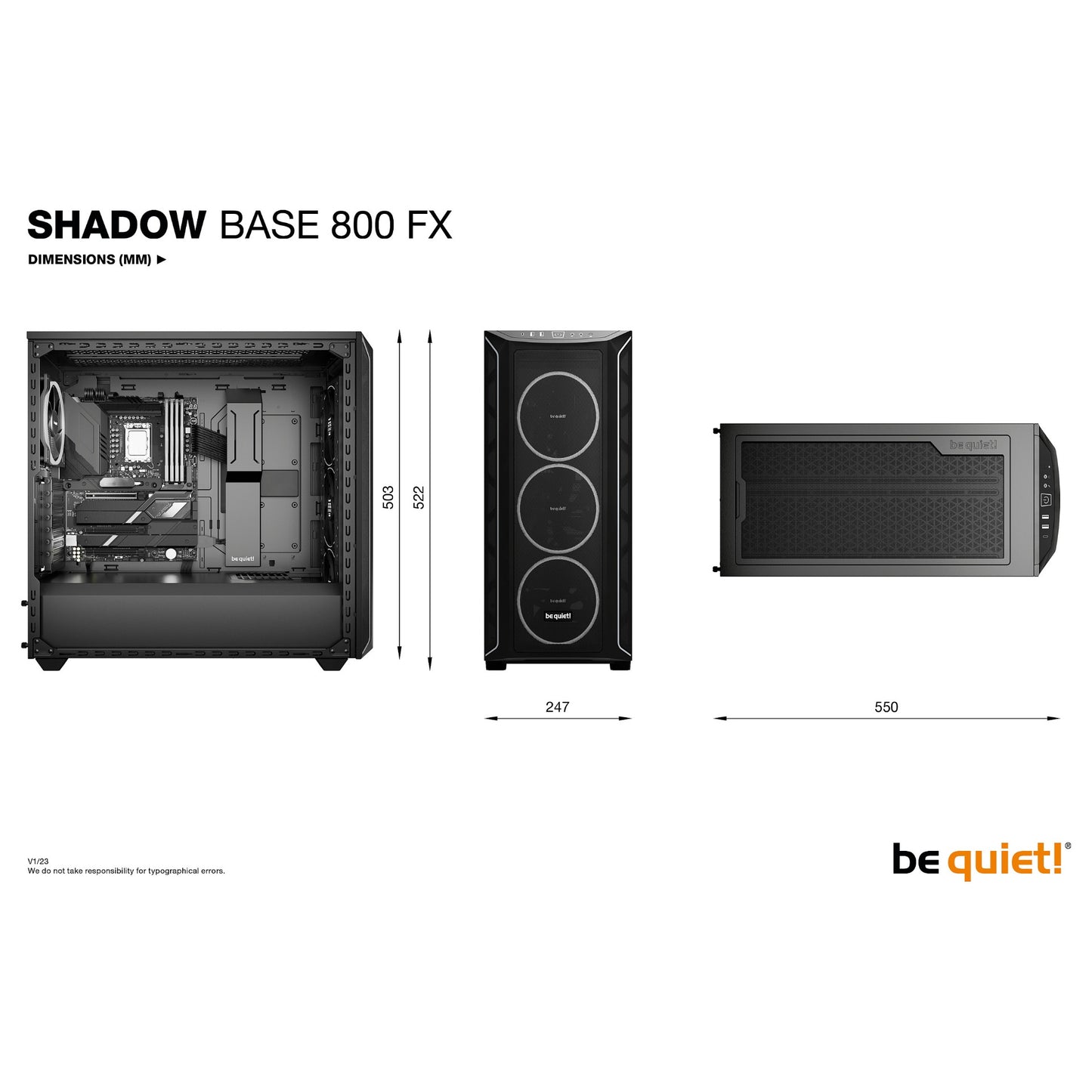 Midi be quiet! SHADOW BASE 800FX Black