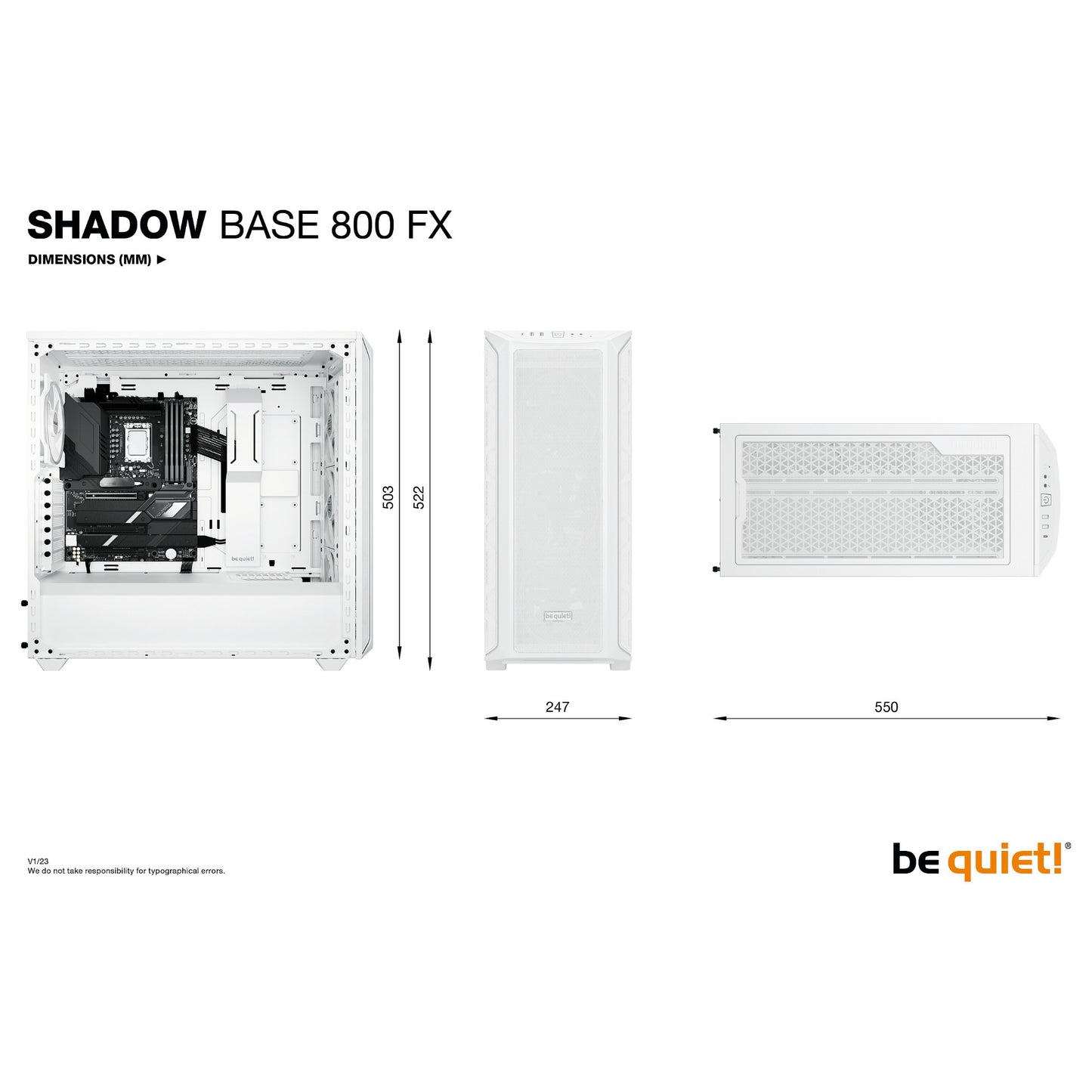 Midi be quiet! SHADOW BASE 800FX White