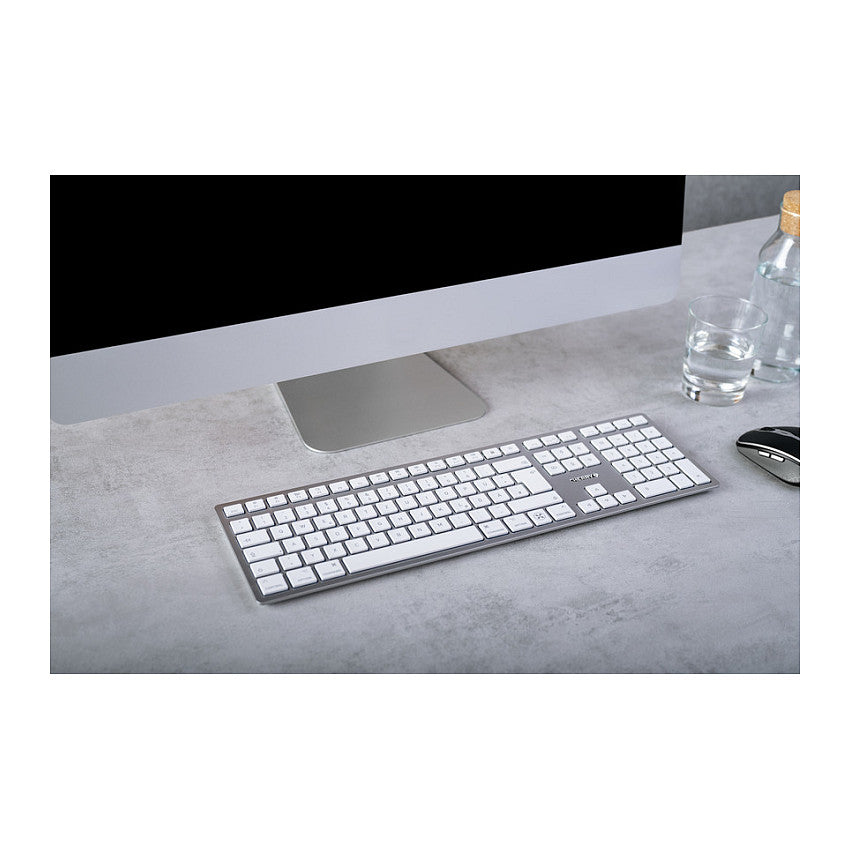 Cherry KW 9100 Slim - Tastatur Wireless white QWERTZ DE mit Mac-Layout