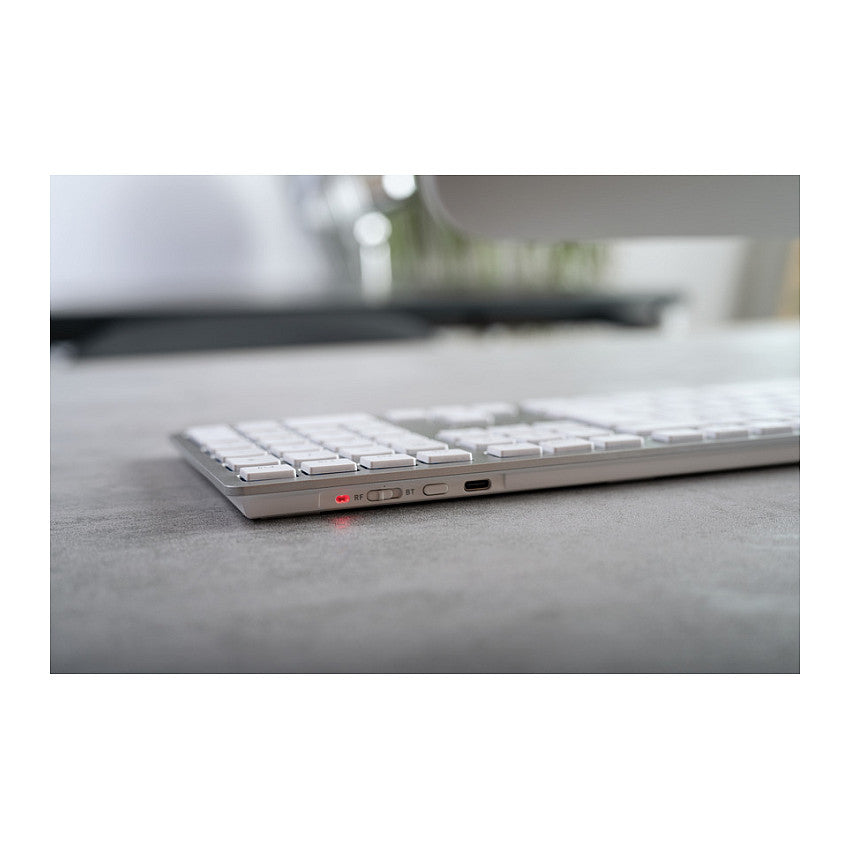 Cherry KW 9100 Slim - Tastatur Wireless white QWERTZ DE mit Mac-Layout