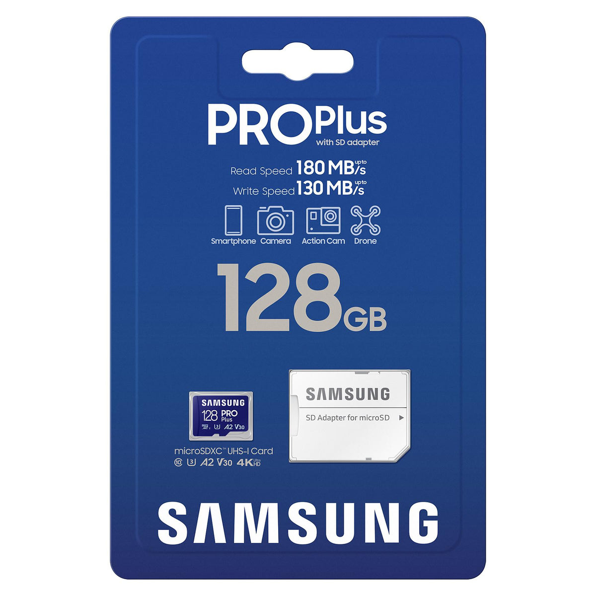 CARD 128GB Samsung PRO Plus microSD UHS-I U3 Full HD 4K UHD