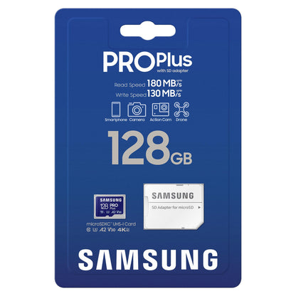 CARD 128GB Samsung PRO Plus microSD UHS-I U3 Full HD 4K UHD