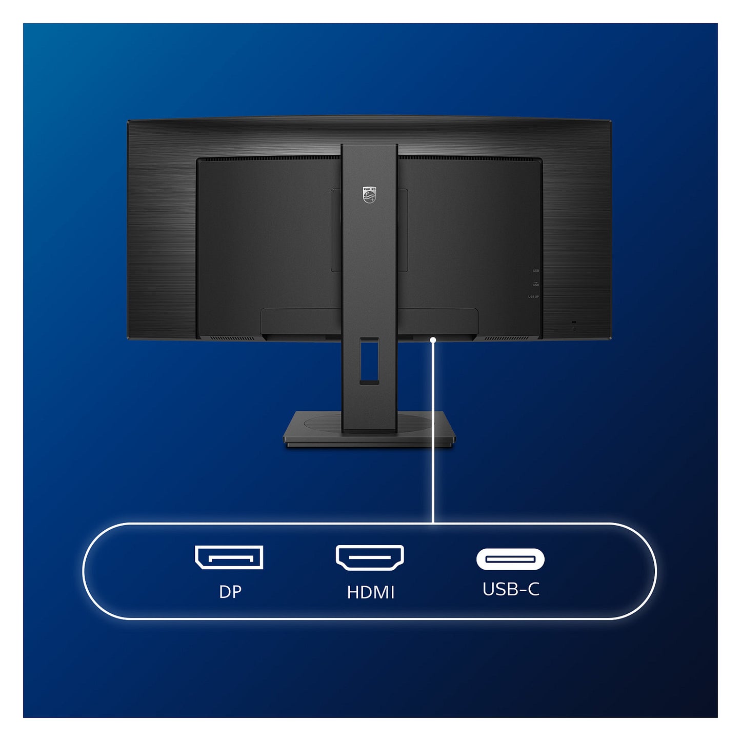 86,4cm/34" (3440x1440) Philips B Line 346B1C 21:9 UWQHD Curved 5ms 100Hz HDMI DP USB-C Speaker Black
