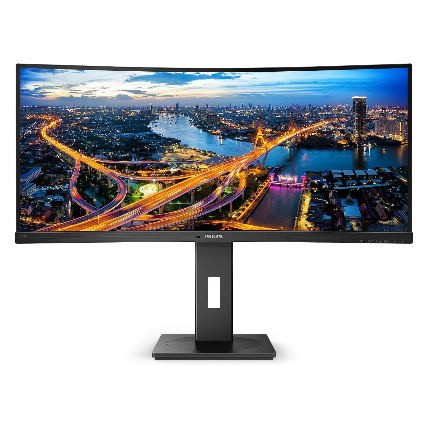 86,4cm/34" (3440x1440) Philips B Line 346B1C 21:9 UWQHD Curved 5ms 100Hz HDMI DP USB-C Speaker Black