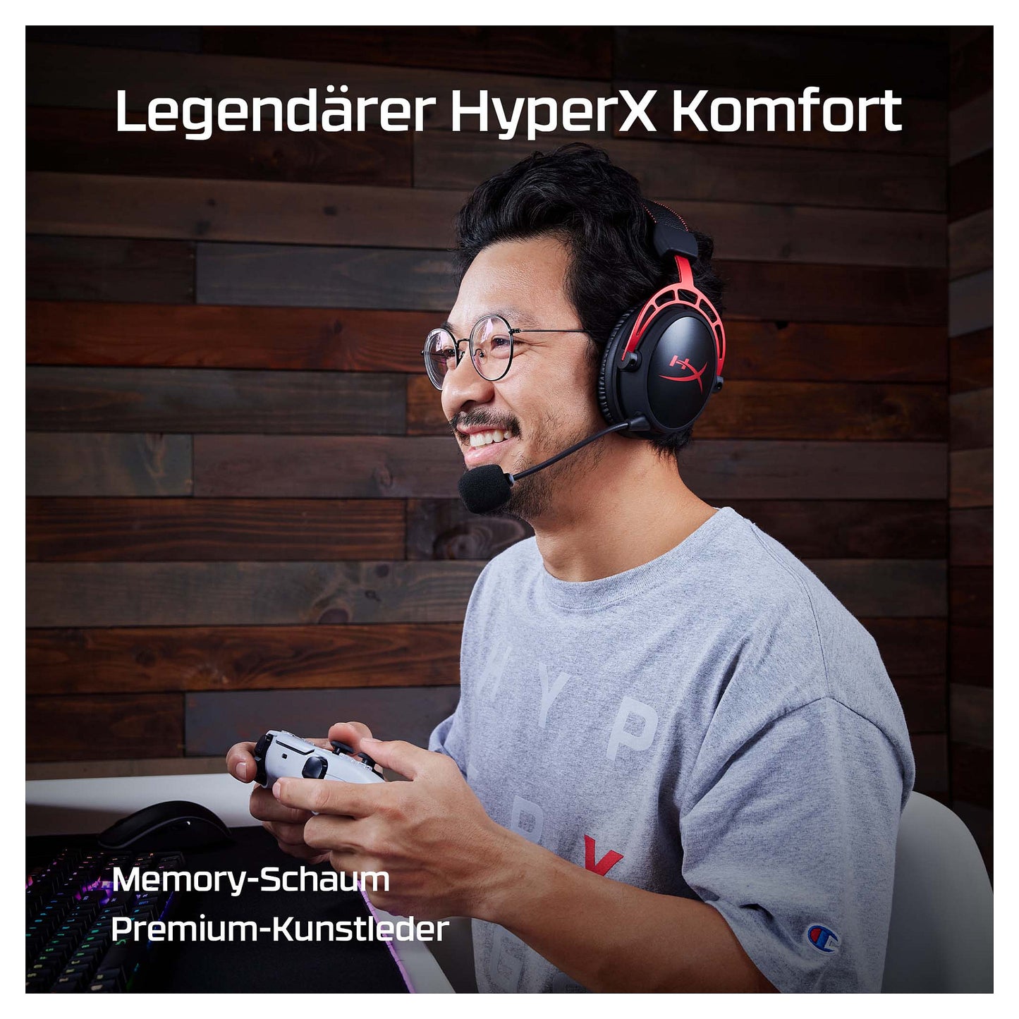 HP HyperX Cloud Alpha Wireless Gaming Headset - Virtual 7.1-Surround/DTS Headphone:X 2.0/Spatial Audio/Over-Ear - schwarz/rot