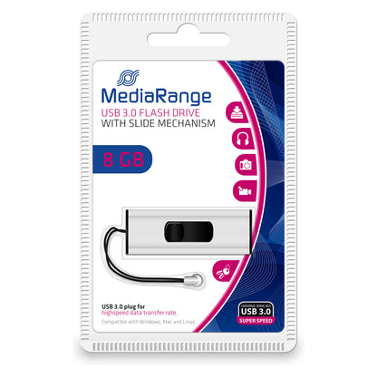 STICK 8GB MEDIARANGE MR914 3.2 Gen 1 Schwarz/Silber