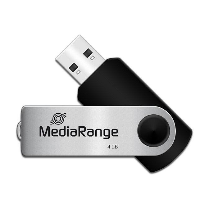 STICK 4GB MEDIARANGE MR907 B - Schwarz - Silber